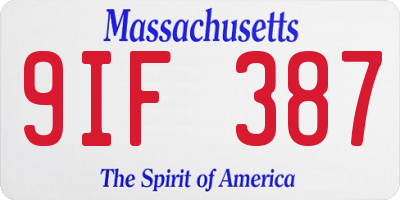 MA license plate 9IF387