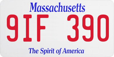 MA license plate 9IF390