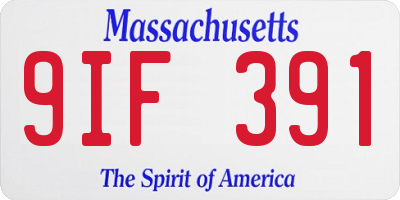 MA license plate 9IF391