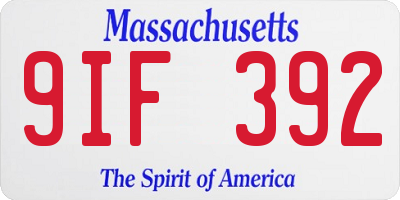 MA license plate 9IF392
