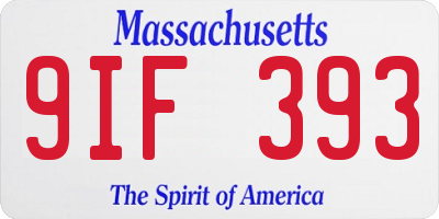 MA license plate 9IF393