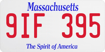 MA license plate 9IF395