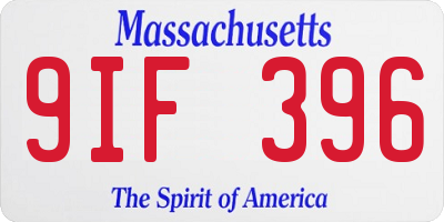 MA license plate 9IF396