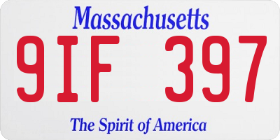 MA license plate 9IF397