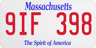 MA license plate 9IF398