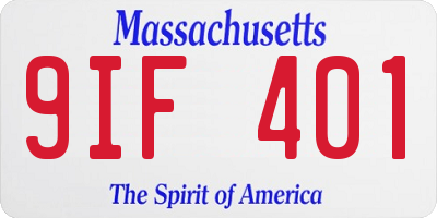MA license plate 9IF401