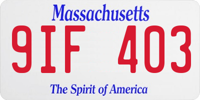 MA license plate 9IF403