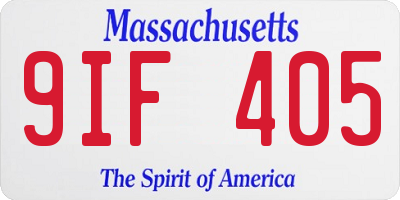 MA license plate 9IF405