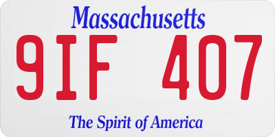MA license plate 9IF407