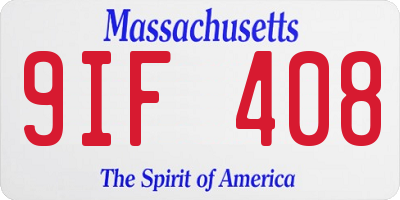 MA license plate 9IF408