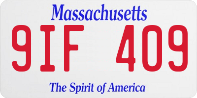 MA license plate 9IF409