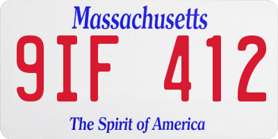 MA license plate 9IF412