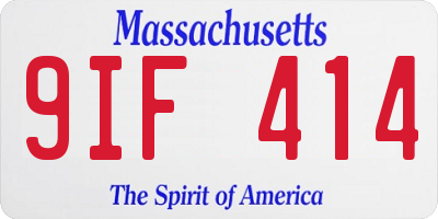 MA license plate 9IF414