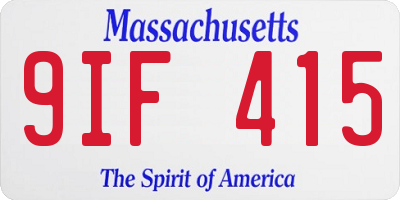 MA license plate 9IF415