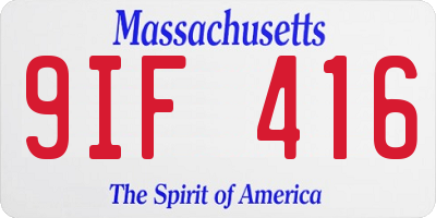 MA license plate 9IF416