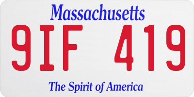 MA license plate 9IF419