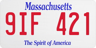 MA license plate 9IF421