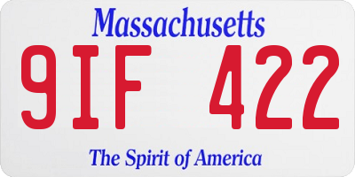 MA license plate 9IF422