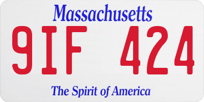 MA license plate 9IF424