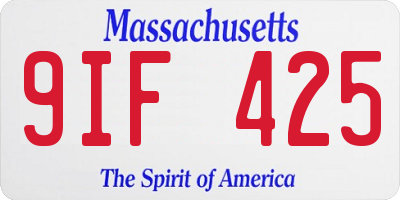 MA license plate 9IF425