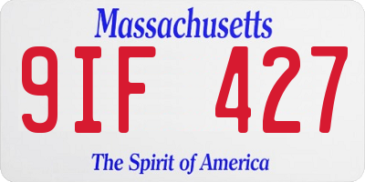 MA license plate 9IF427