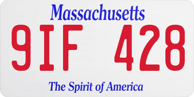 MA license plate 9IF428