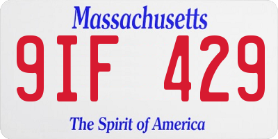 MA license plate 9IF429