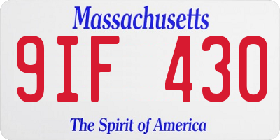 MA license plate 9IF430