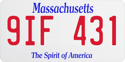MA license plate 9IF431