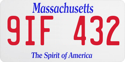MA license plate 9IF432