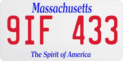 MA license plate 9IF433