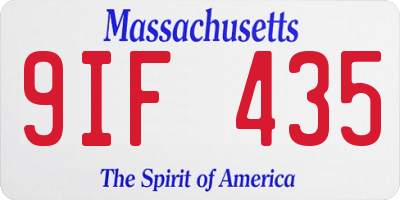 MA license plate 9IF435
