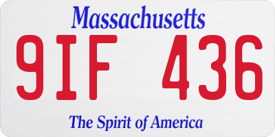 MA license plate 9IF436