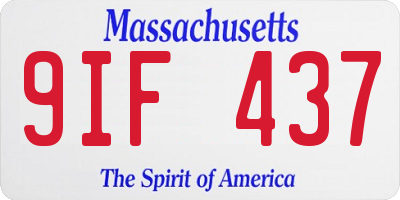 MA license plate 9IF437