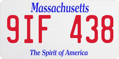 MA license plate 9IF438