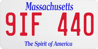 MA license plate 9IF440