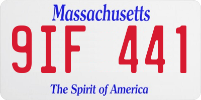 MA license plate 9IF441