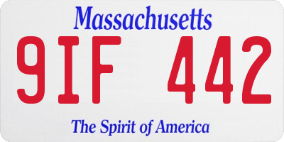 MA license plate 9IF442