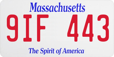 MA license plate 9IF443
