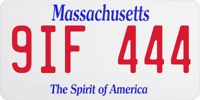 MA license plate 9IF444