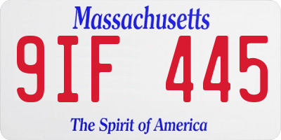 MA license plate 9IF445