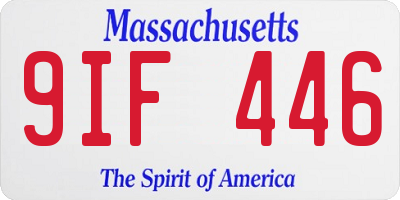 MA license plate 9IF446