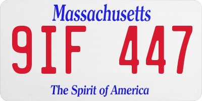 MA license plate 9IF447