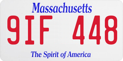 MA license plate 9IF448