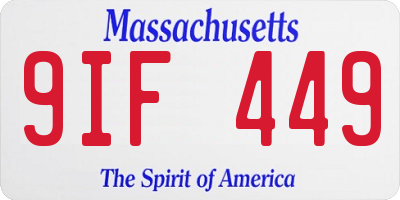 MA license plate 9IF449