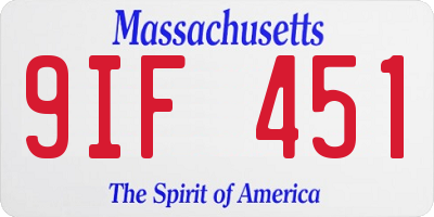 MA license plate 9IF451