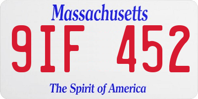 MA license plate 9IF452