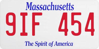 MA license plate 9IF454