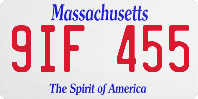 MA license plate 9IF455