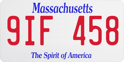 MA license plate 9IF458